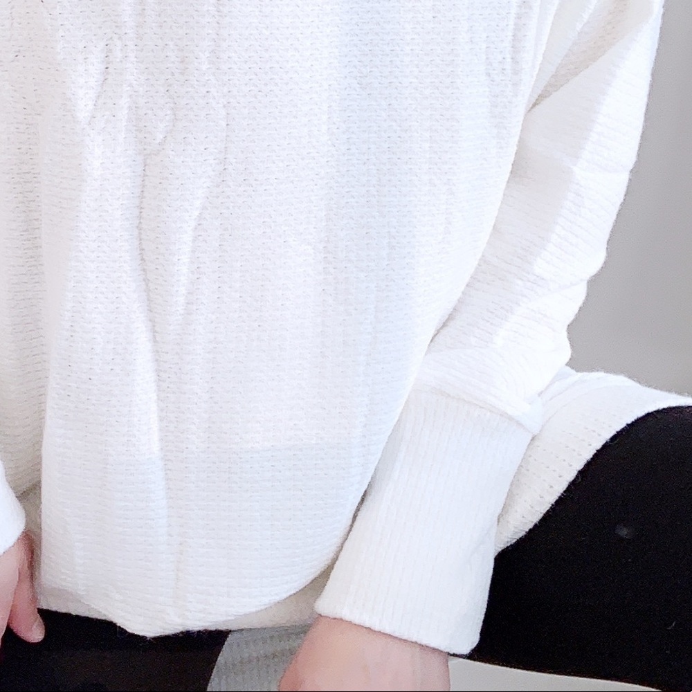 Cowl Neck Knit Sweater TOP - WHITE - Picture 4 of 5